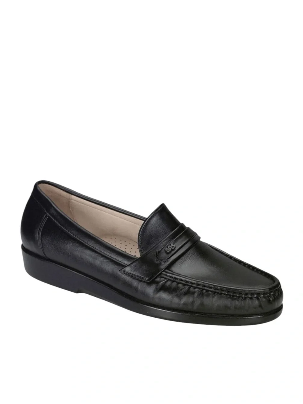 SAS Loafers NEW Ace Slip On Comfort Penny Handsewn Leather Black Size 9.5 W